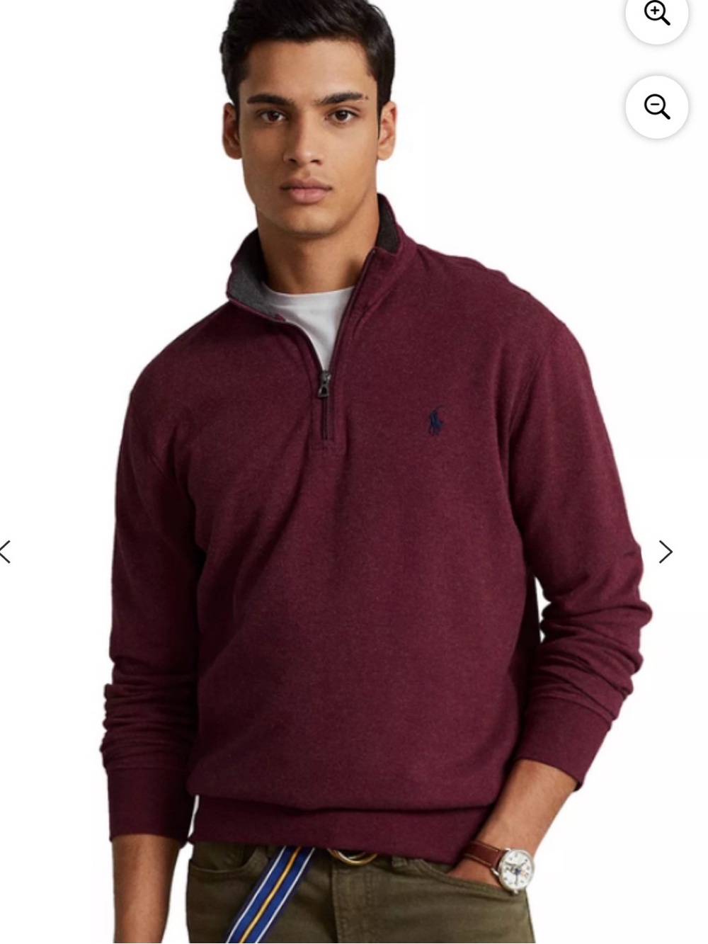 Polo Ralph Lauren Luxury Jersey 1/4 Zip Pullover Sweater Spring Wine Medium